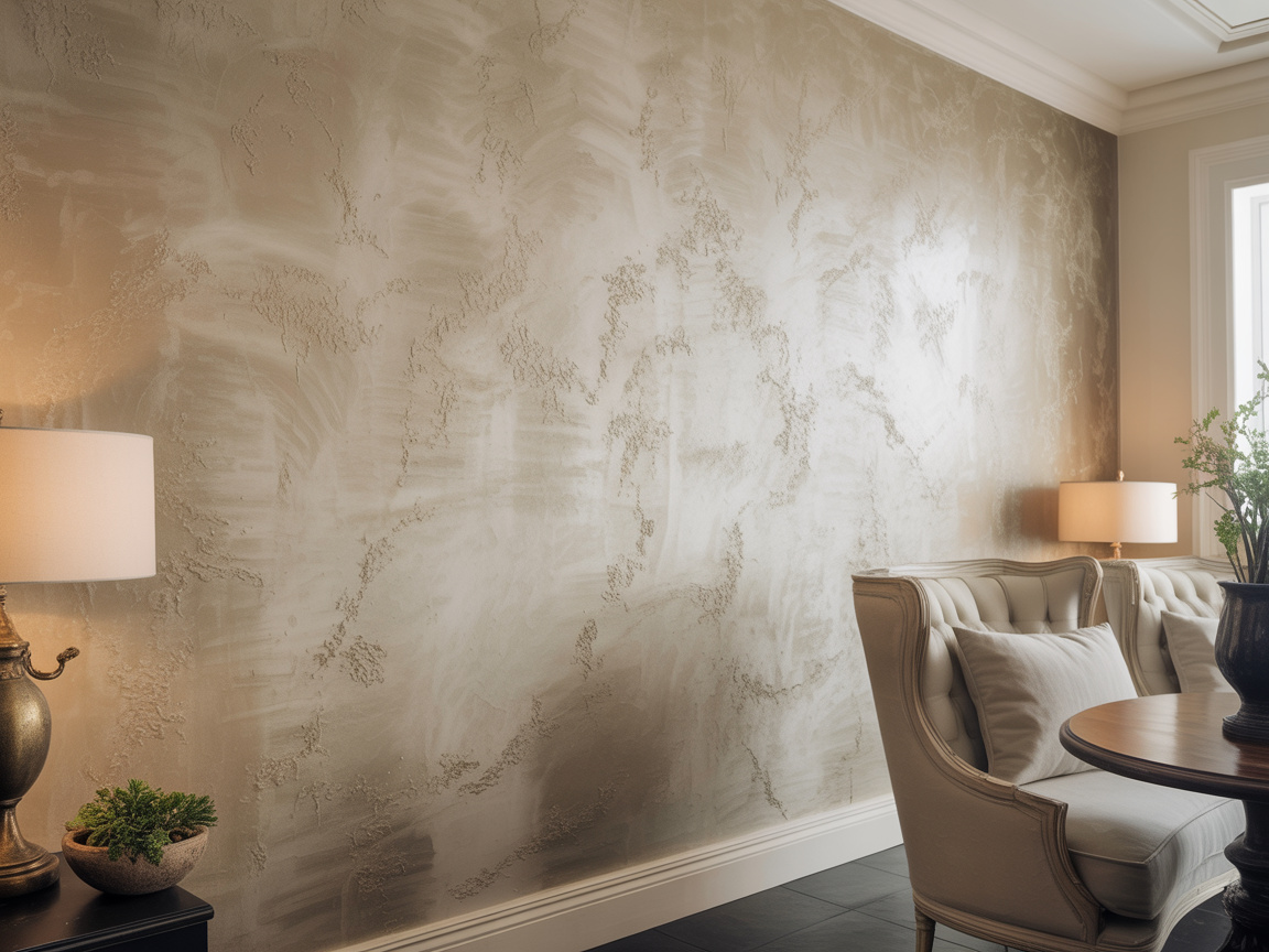 Dekorative Wandgestaltung mit Venezianischer Spachteltechnik